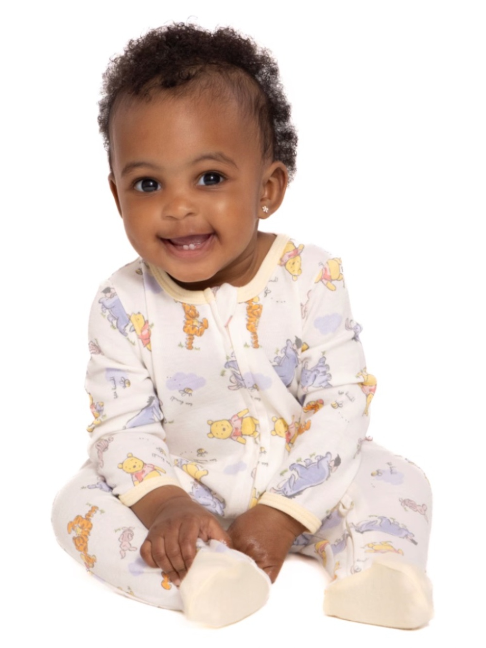 Disney Baby Wishes + Dreams Pooh Flan Footed Sleep N Play Onesie